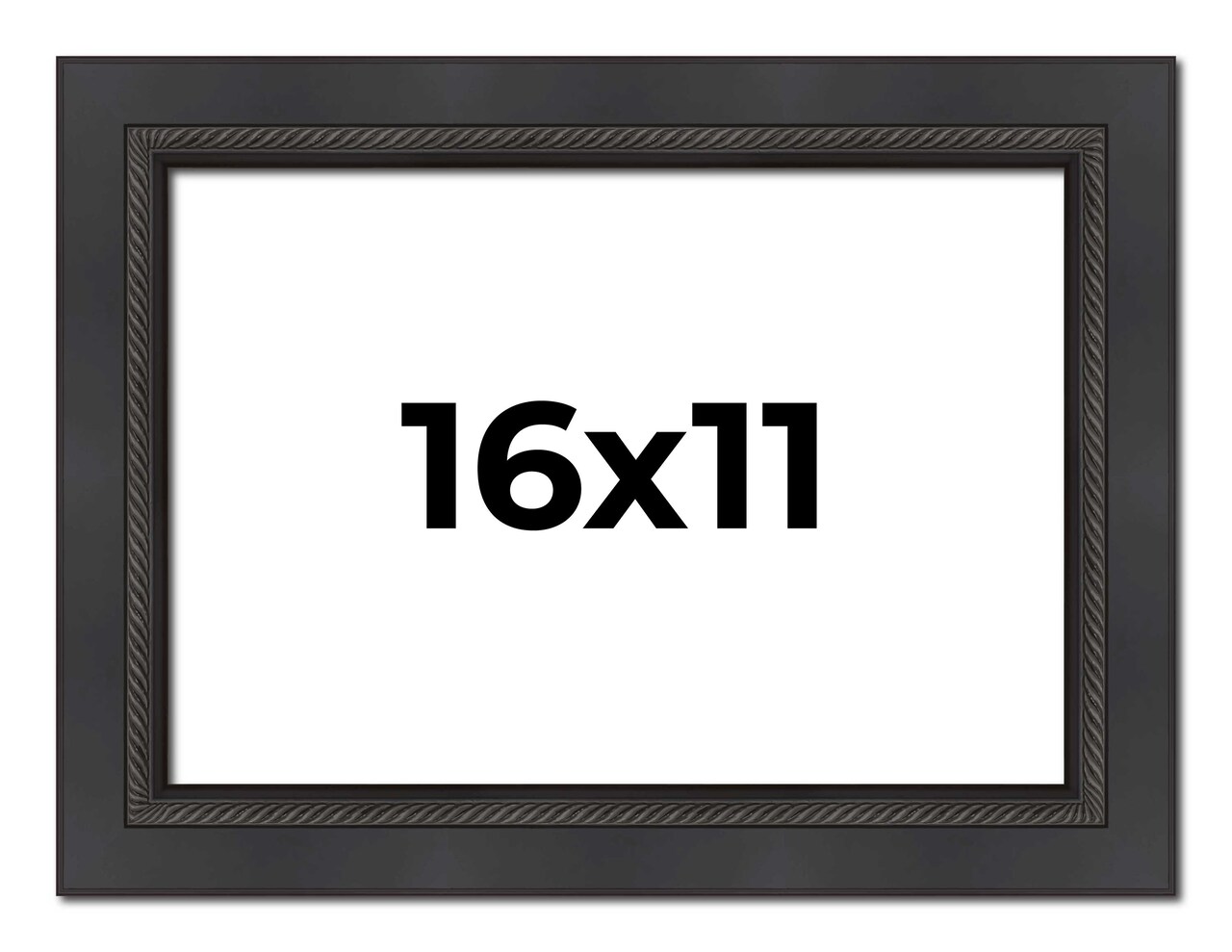 11x16 Traditional Picture Frame with UV-Resistant Acrylic & Acid Free Backing, Available in 3 Finishes - Black, Brown, Gold